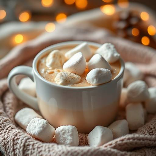 Chocolate quente cremoso com marshmallow.
