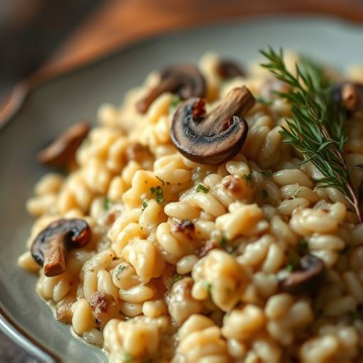 Risoto de funghi porcini cremoso.