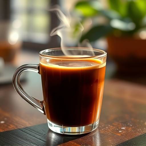 Xícara de café expresso fumegante.